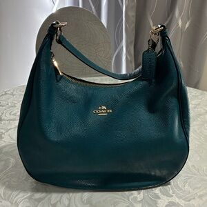 Coach Dark Teal Leather Hobo Bag